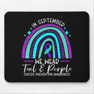 Mens Wear Teal Purple Suicide Prevention Awareness Mouse Pad