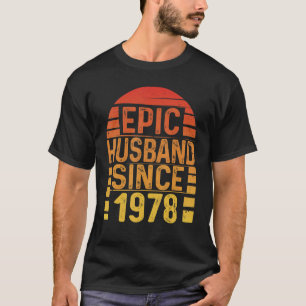 Mens Wedding Anniversary Epic Husband Since 1978 V T-Shirt