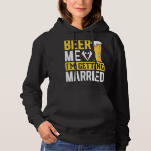 Mens Wedding Groom Drinking Beer Marriage Bachelo Hoodie