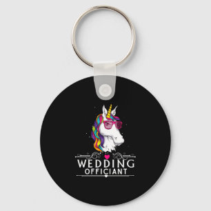 Mens wedding officiant funny unicorn wedding key ring