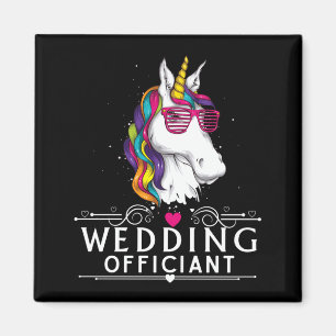 Mens Wedding Officiant Funny Unicorn Wedding Magnet