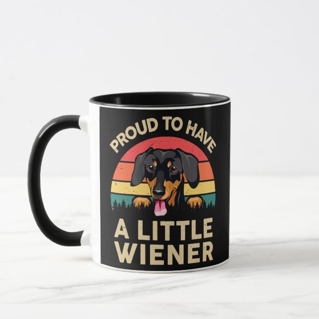 Mens Weenie Dog Dad Proud To Have A Little Wiener Mug (Left)