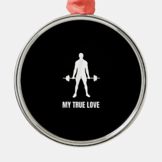 Mens Weightlifter Barbell Training Workout Outfit Metal Tree Decoration