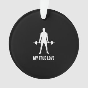 Mens Weightlifter Barbell Training Workout Outfit Ornament