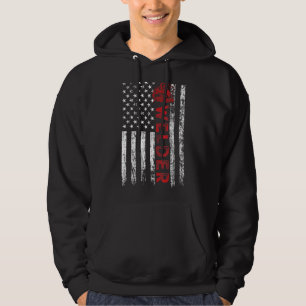 Mens Welder American Us Flag Patriotic Welding Fat Hoodie