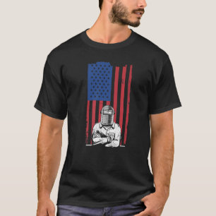 Mens Welding  American Flag Welder Metalworker Iro T-Shirt