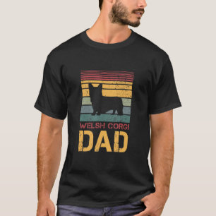 Mens Welsh Corgi Dad Vintage Dog Dogs Paw Paws Dog T-Shirt