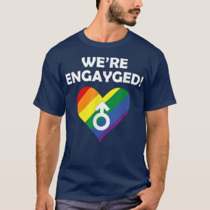 Mens Were EnGAYged LGBT Gay Marriage Groom T-Shirt