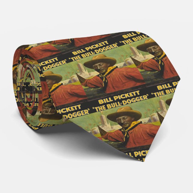 Mens Western Rodeo Cowboy Steer Wrestler Necktie (Rolled)