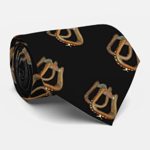 Mens Western Saddle Stirrup Print  Neck Tie