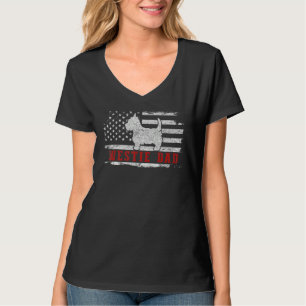 Mens Westie Dad Distressed American Flag Patriotic T-Shirt