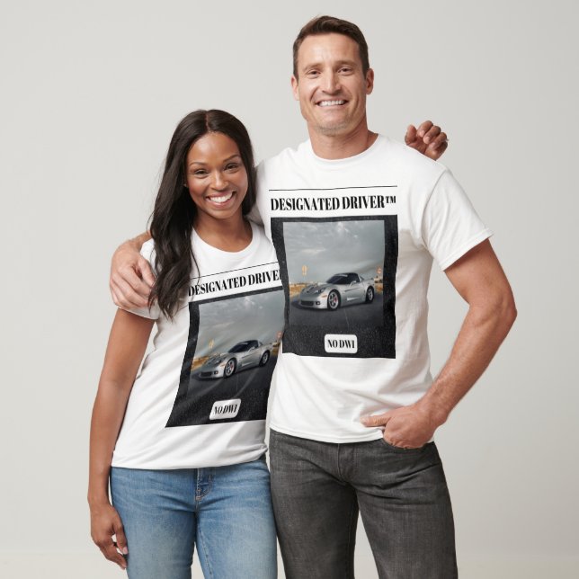 Men's White and Black Designated Driver T-Shirt (Unisex)