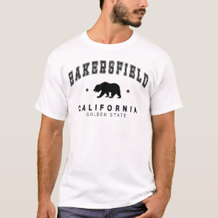 Men's White Bakersfield - Grizzly Bear Design T-Shirt