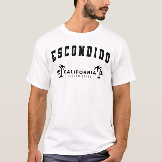Men's White Escondido, California, Golden State T-Shirt (Front)