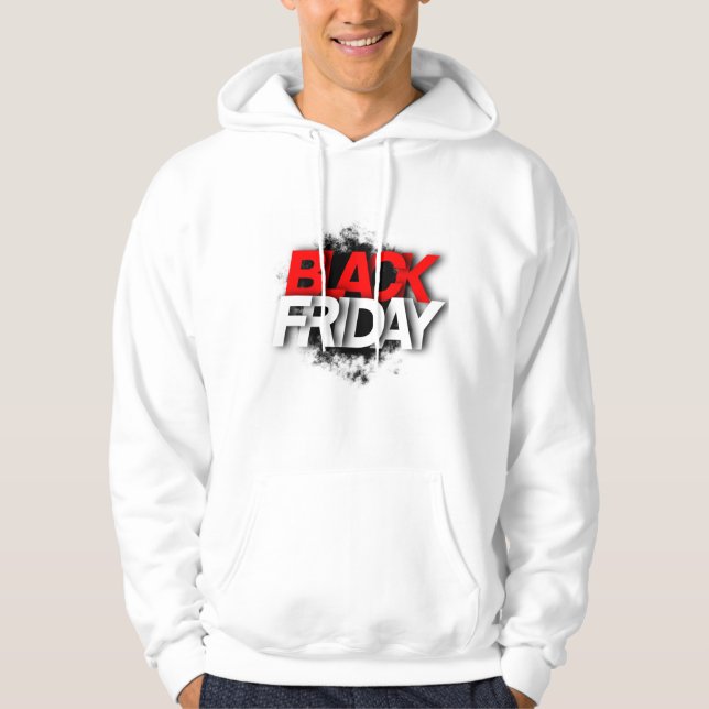 Men's White Hoodie with Bold "BLACK FRIDAY" (Front)
