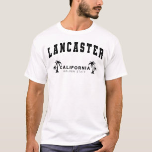 Men's White Lancaster, California, Golden State T-Shirt