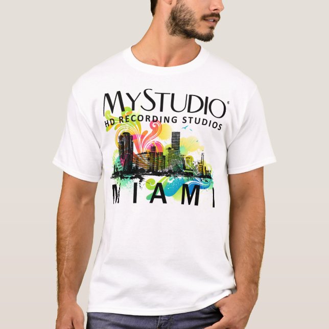 Mens White Miami T-Shirt (Front)