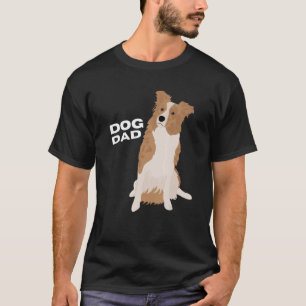 Mens White & Red Merle Border Collie Dog Dad Man T-Shirt