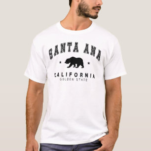Men's White Santa Ana - Grizzly Bear Design T-Shirt