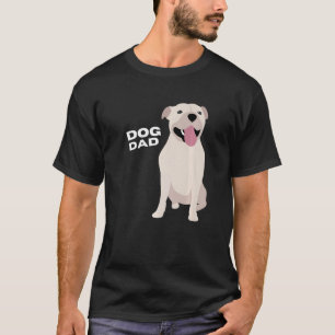 Mens White Staffordshire Bull Terrier Dog Dad Man  T-Shirt
