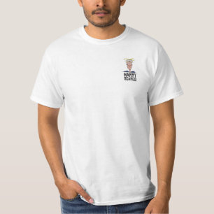 Mens White T-Shirt Hockey Harry Scared