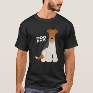 Mens White Tan & Black Fox Terrier Dog Dad Man T-Shirt