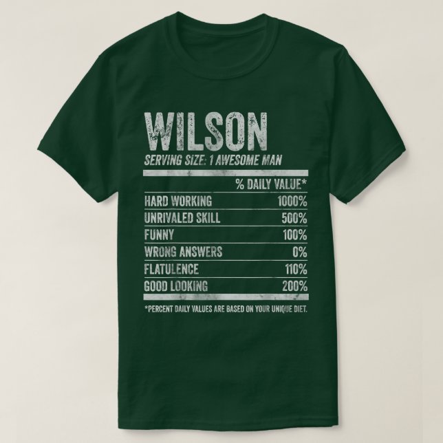 Mens Wilson Nutrition Personalised Name  Funny Nam T-Shirt (Design Front)