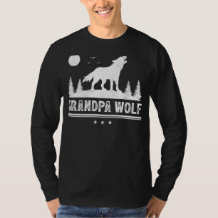Mens Wolf Animal  Retro  Grandpa Wolf Father's Day T-Shirt