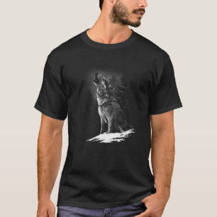Mens Wolf howling at the Full moon Blood Moon Ecli T-Shirt