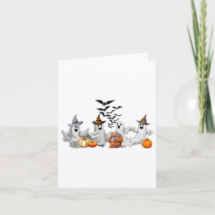 Mens Women Kids Dancing Ghost Funny Halloween Matc Card
