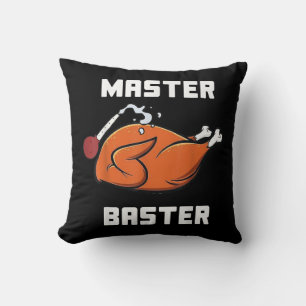 Mens Women Master Baster Funny Turkey Baster Thank Cushion