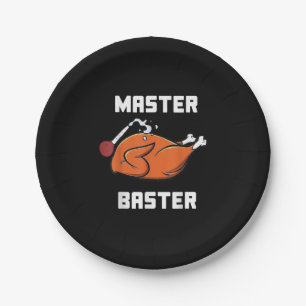Mens Women Master Baster Funny Turkey Baster Thank Paper Plate