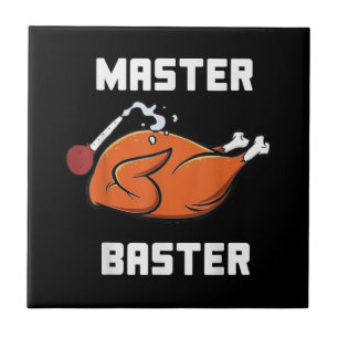 Mens Women Master Baster Funny Turkey Baster Thank Tile