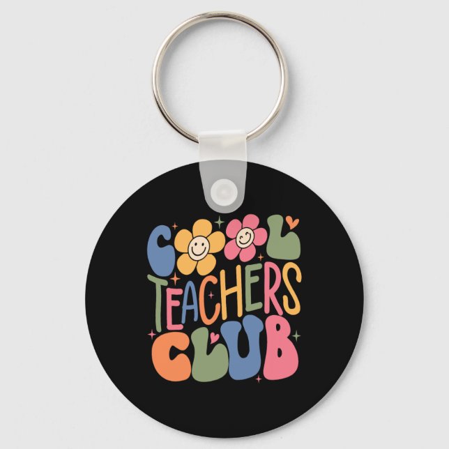 Mens Women Teacher Cool Teachers Club Ck To School Key Ring (Front)