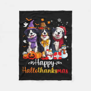 Mens Womens Border Collie Dog Christmas Halloween Fleece Blanket