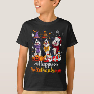 Mens Womens Border Collie Dog Christmas Halloween  T-Shirt