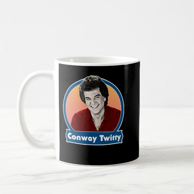 Mens Womens Conway Retro Twitty Style Design Funny Coffee Mug (Left)