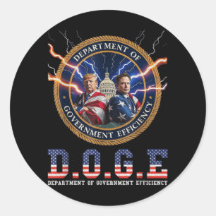 Mens Womens Doge Department Of Government Classic Round Sticker