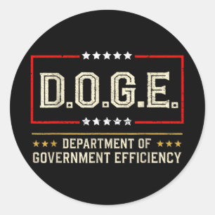 Mens Womens Doge Department Of Government Classic Round Sticker