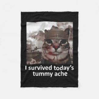 Mens Womens I Survived Today's Tummy Ache Groovy F Fleece Blanket