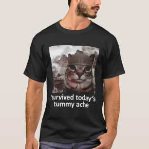 Mens Womens I Survived Today's Tummy Ache Groovy F T-Shirt