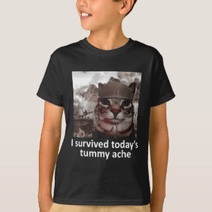 Mens Womens I Survived Today's Tummy Ache Groovy F T-Shirt