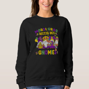 Mens Womens Jester Mardi Gras Gnomes 2023 With My  Sweatshirt