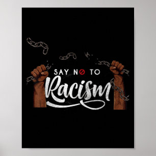 Mens Womens Kids Say No To Racism Quotes Graphic D Poster