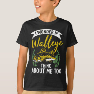 Mens wonder if walleye fisherman sauger angler T-Shirt
