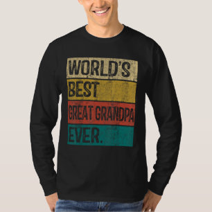 Mens World s Best Great Grandpa Ever Vintage Dad F T-Shirt