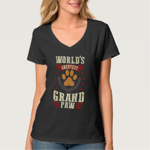 Mens World s Greatest Grandpa Grand Paw Dog Grand T-Shirt