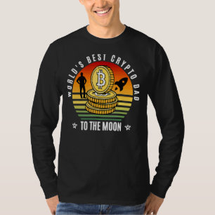 Mens World's Best Crypto Dad Blockchain Bitcoin Fa T-Shirt