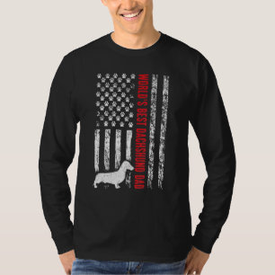 Mens World's Best Dachshund Dad Vintage American U T-Shirt