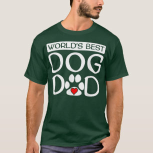 Mens World's Best Dog Dad Dog Owner Paw Print T-Shirt